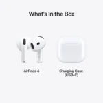 Apple AirPods 4 wireless earbuds with USB-C charging case