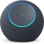 Amazon Echo Dot Max smart speaker with Alexa in charcoal color showing LED light ring