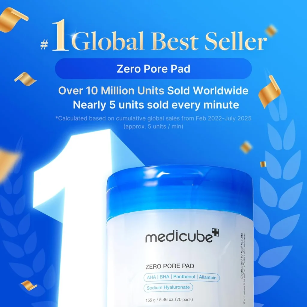 Medicube Zero Pore Pad 2.0 toner pads with AHA BHA for exfoliation and pore care