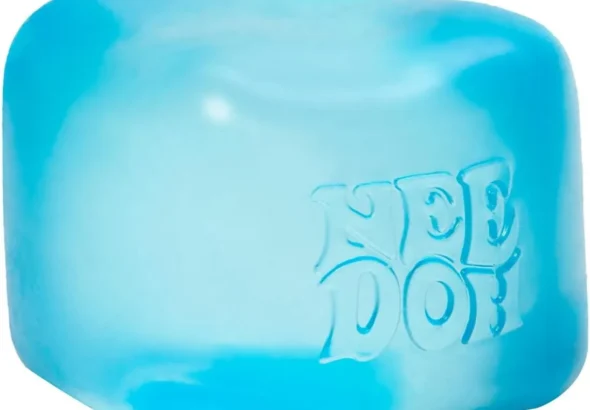 Schylling NeeDoh Nice Cube sensory squeeze toy with super solid squish blue 2.25 inch stress cube