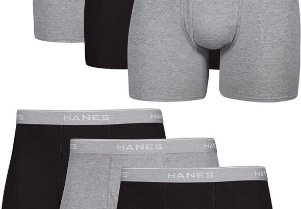 Hanes men's cool and breathable cotton boxer briefs multipack moisture-wicking underwear