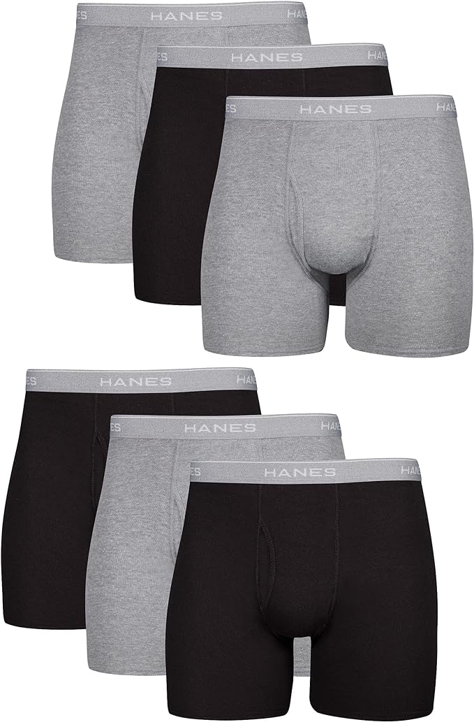 Hanes men's cool and breathable cotton boxer briefs multipack moisture-wicking underwear