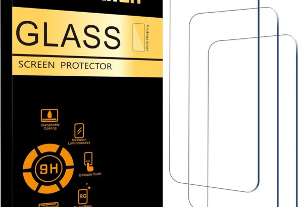 Ailun tempered glass screen protector 3 pack with 9H hardness and oleophobic coating for maximum scratch protection