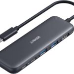 Anker 5-in-1 USB-C hub with HDMI 4K output, powered USB-C port, and dual USB-A 3.0 ports for MacBook Pro, MacBook Air, Dell laptops