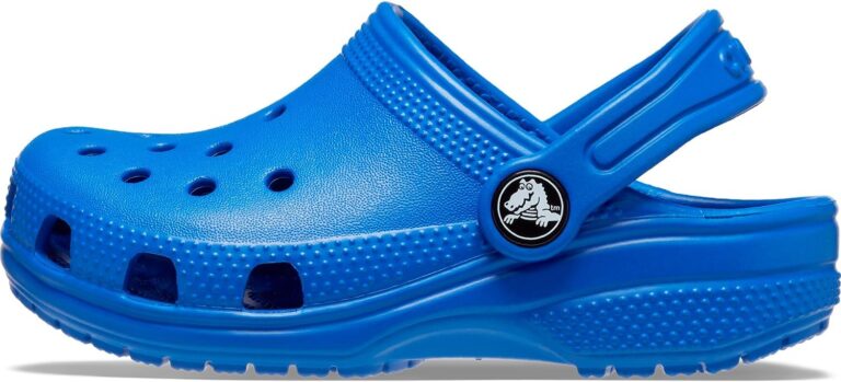 Crocs Kid's Classic Clog in vibrant color with side strap and ventilation holes