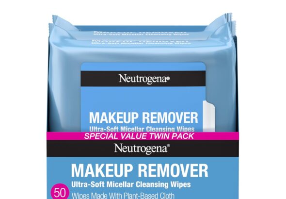 Pack of Neutrogena Makeup Remover Ultra-Soft Micellar Cleansing Wipes twin pack with 50 wipes per pack.
