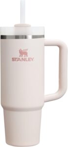 Stanley Quencher H2.0 30 oz insulated stainless steel tumbler with handle and straw, FlowState 3-position lid, BPA-free travel cup, Rose Quartz 2.0