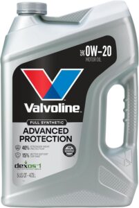 Valvoline Full Synthetic Advanced Protection SAE 0W-20 Motor Oil 5 Quart Bottle