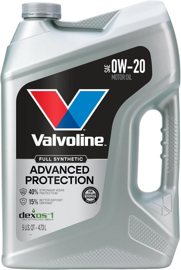Valvoline Full Synthetic Advanced Protection SAE 0W-20 Motor Oil 5 Quart Bottle
