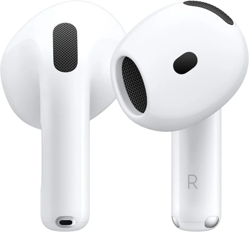 Apple AirPods 4 Wireless Earbuds, Bluetooth, Personalized Spatial Audio, Sweat & Water Resistant, USB