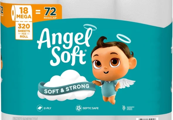 Angel Soft Toilet Tissue, 18 Jumbo Rolls (Equal to 72 Regular Rolls), Soft and Strong
