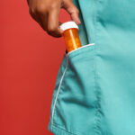 Pill bottle opener tool gripping a medicine bottle cap